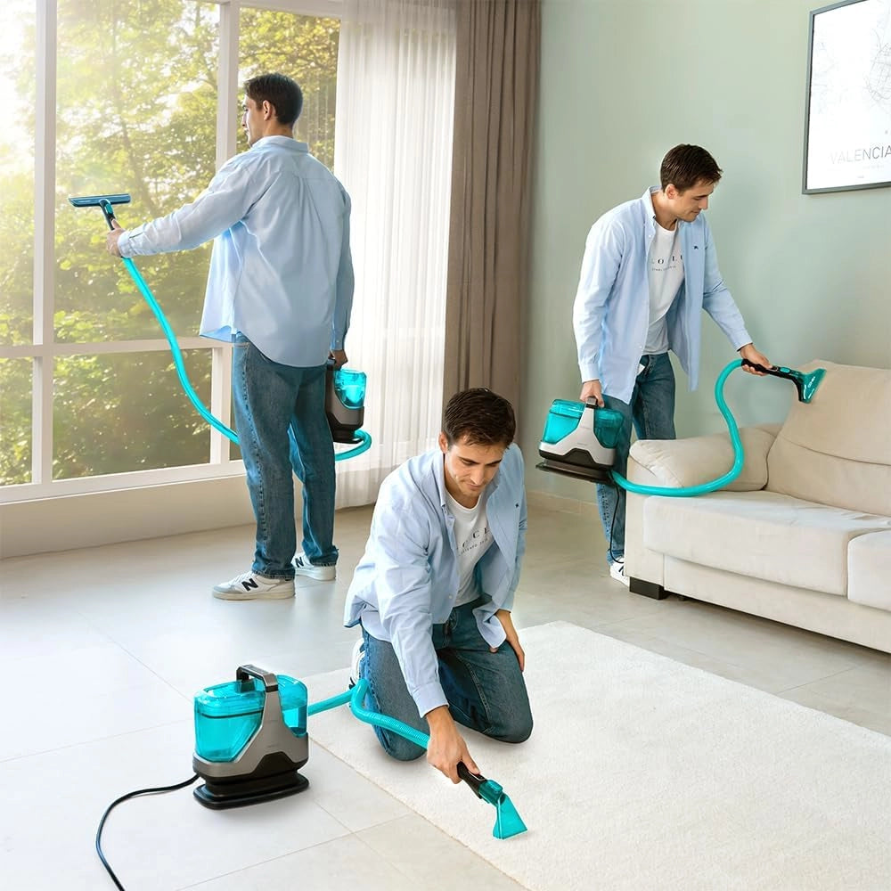 Aspirapolvere Lava Tappeti Conga 3000 Carpetclean, 3in1:Spruzza, Pulisce e Aspira, 400W, 2 Serbatoi - Acqua Pulita e Sporca, Spruzzatore D'Acqua, Raggio D'Azione di 6M, Tubo Flessibile Da 1,2m