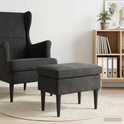 Poggiapiedi Nero 55 x 35 x 41 cm Velluto 42029991