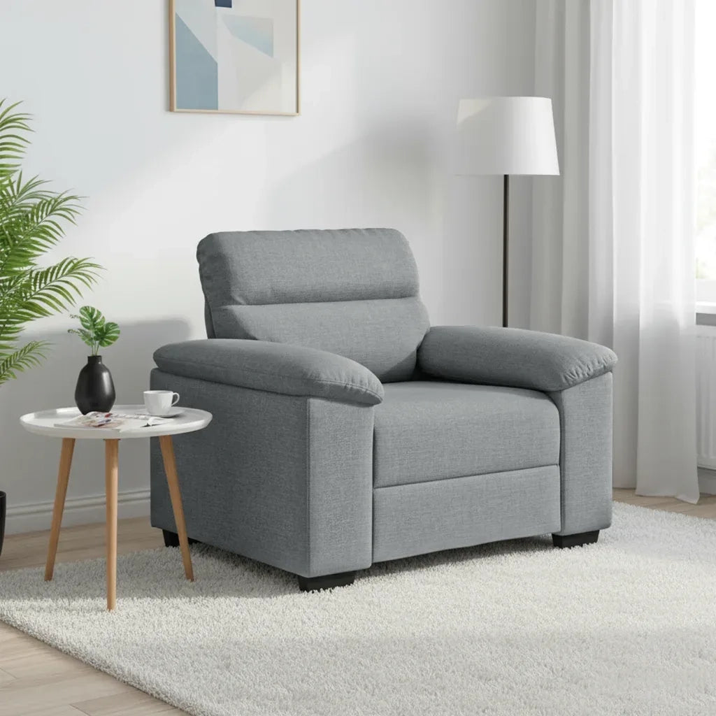 Poltrona Grigio Chiaro 100x81x84 cm in Tessuto 4105287