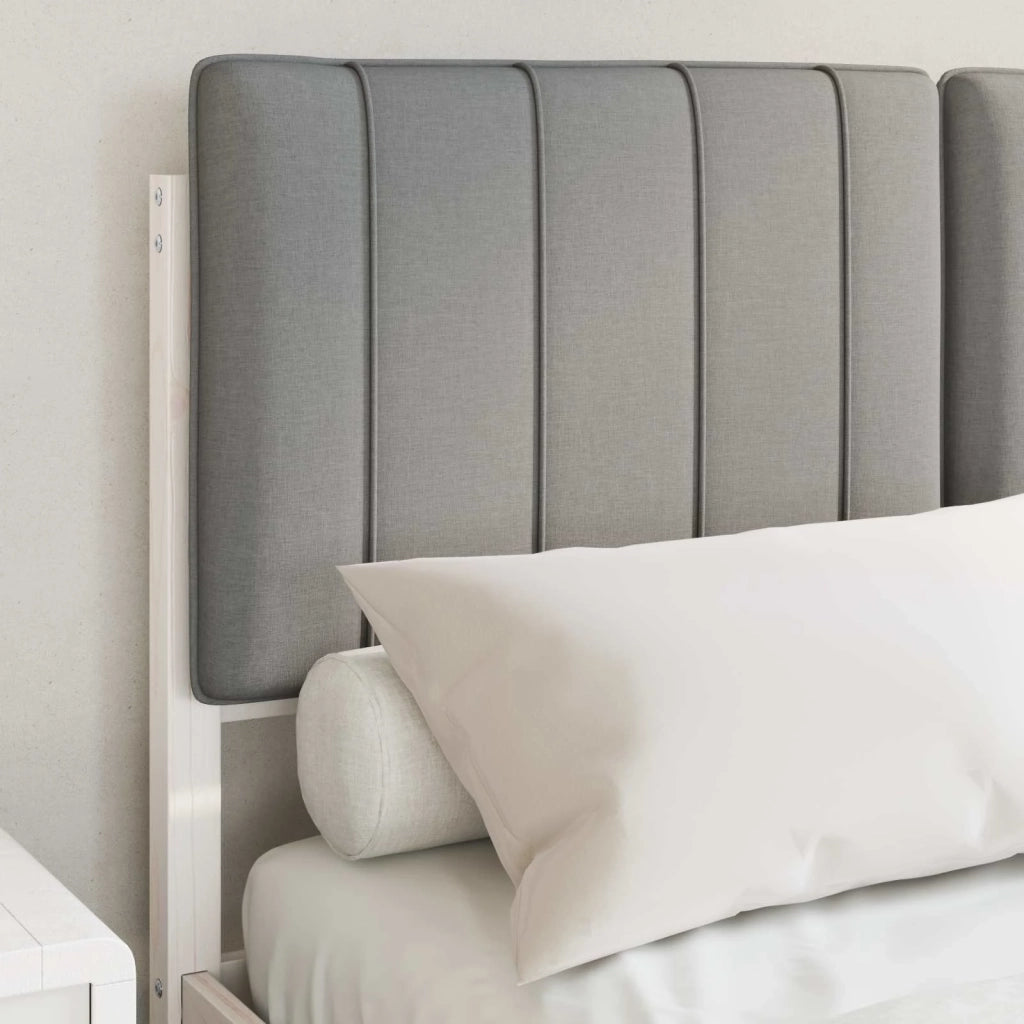 Letto con Testiera Rivestita Grigio chiaro 120 x 190 cm 878068