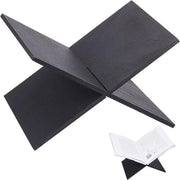 Supporto libreria a forma di X - Libreria da tavolo rimovibile - Supporto libreria multiplo - Supporto libreria da tavolo nero - Scrivania per lettura e cucina - 18 x 18 x 196 cm