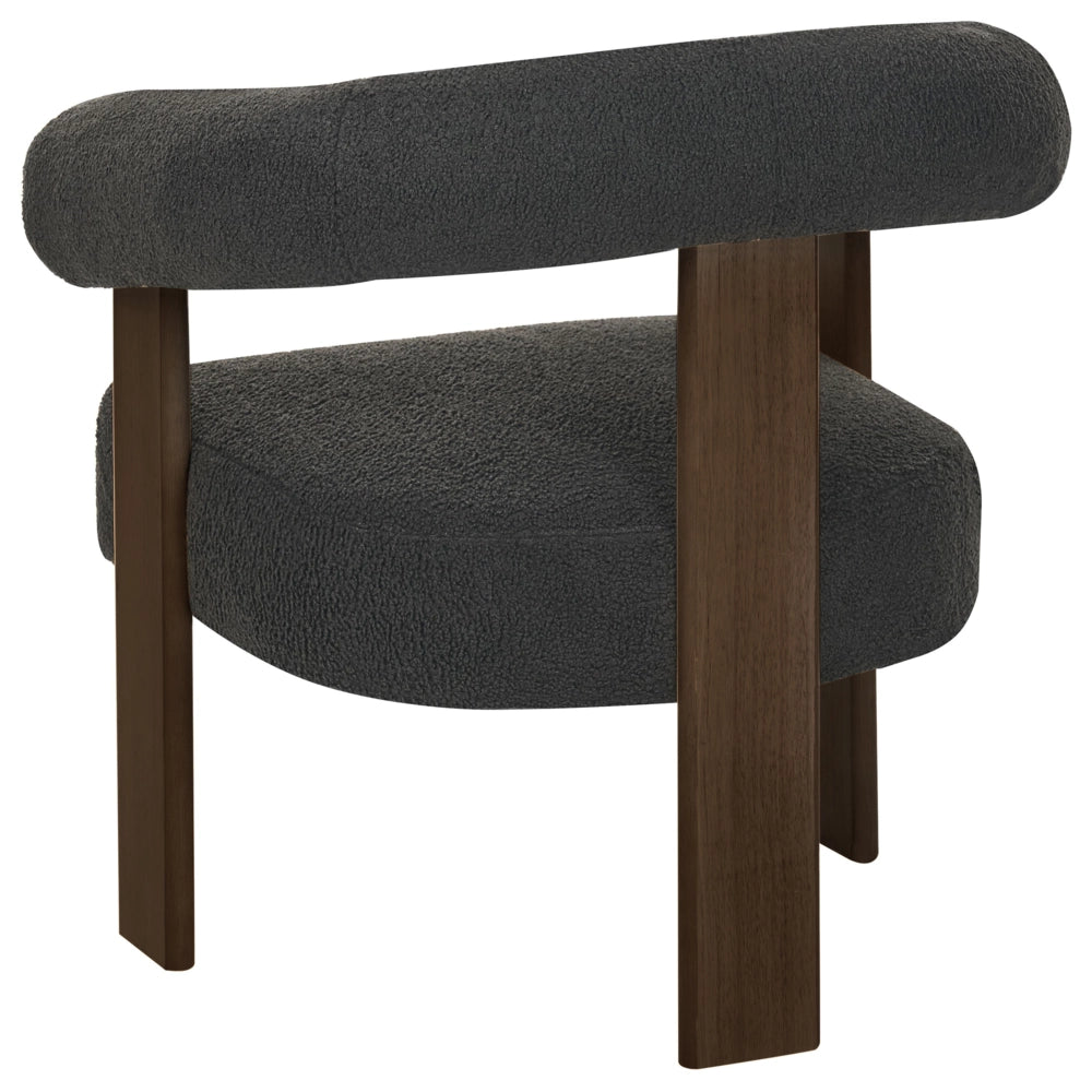 Set da salotto divano a 2 posti poltrona imbottita bouclé nero e marrone scuro stile retrò soggiorno