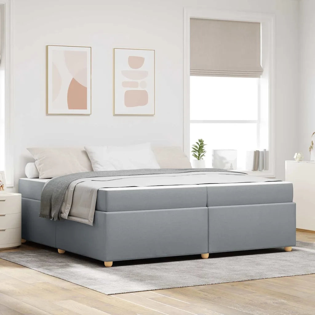 Struttura del letto Grigio chiaro 200 x 200 cm Tessuto
