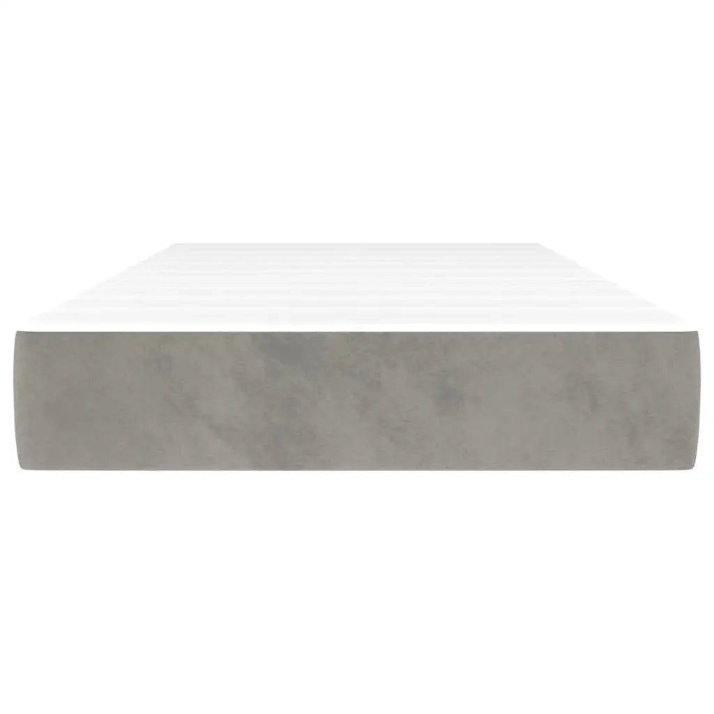Materasso a Molle-Materasso per letto Grigio Chiaro 100x220x20 cm in Velluto
