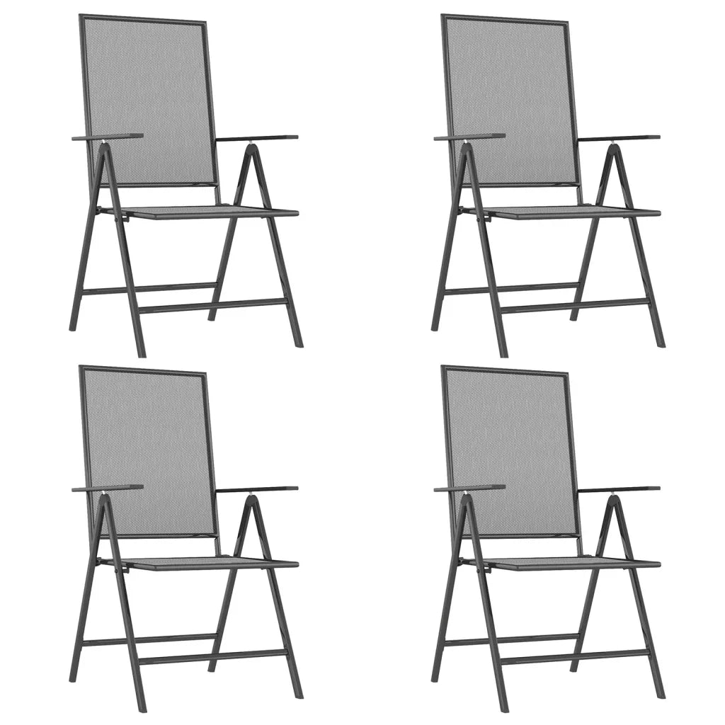 Set da Pranzo da Giardino 5 pz in Acciaio Antracite