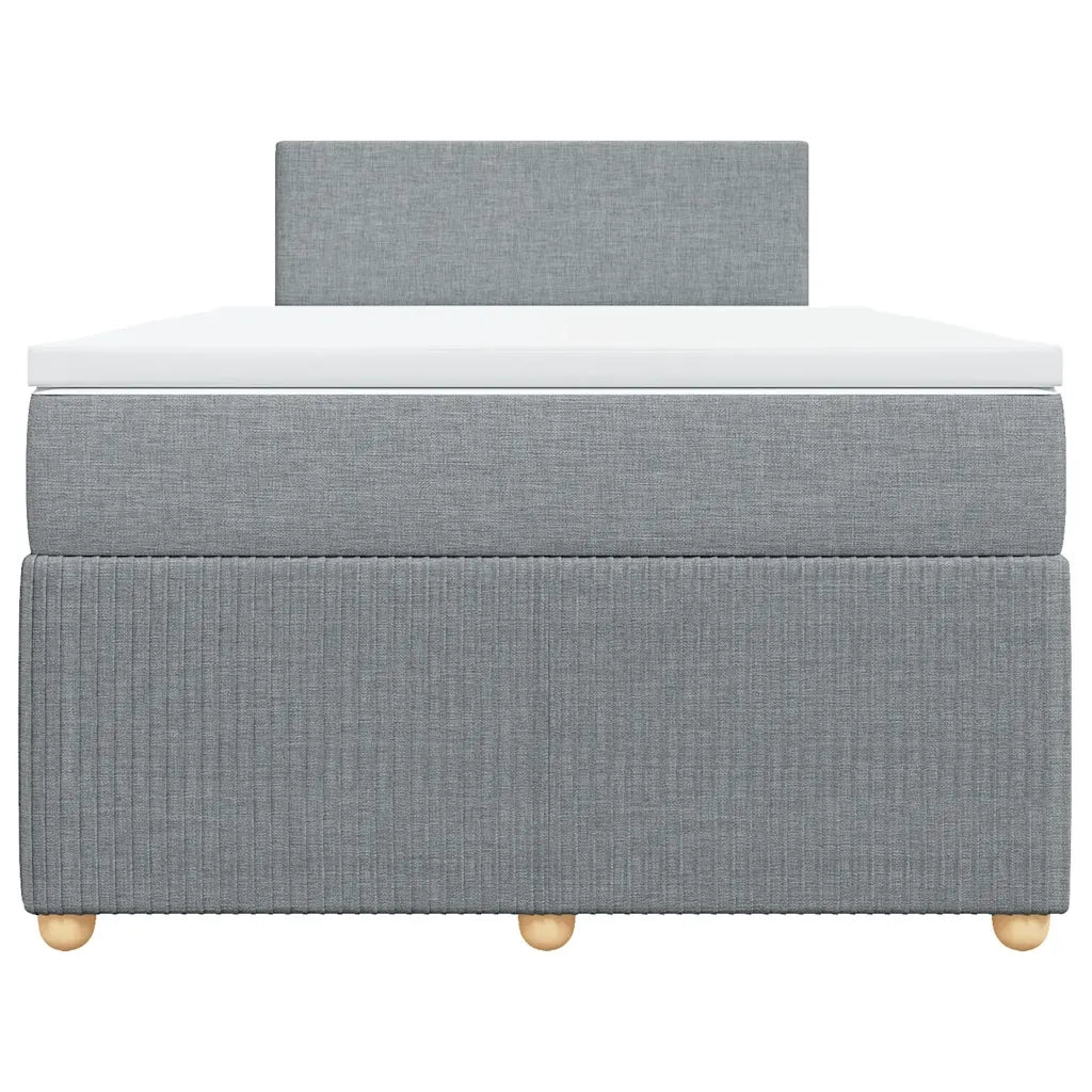 Giroletto a Molle con Materasso Grigio Chiaro 120x190cm Tessuto