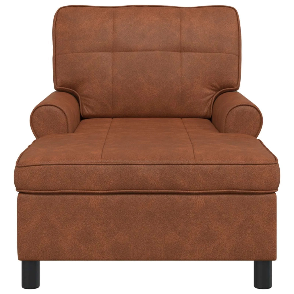 Chaise Lounge Marrone 91 x 157 x 91 cm Pelle Sintetica