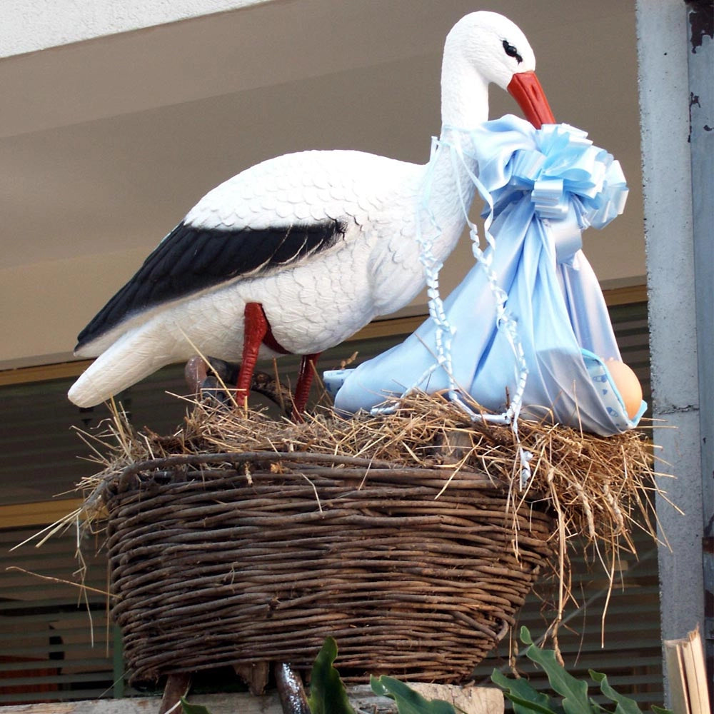 Verdemax decorazione animale cicogna cm 78