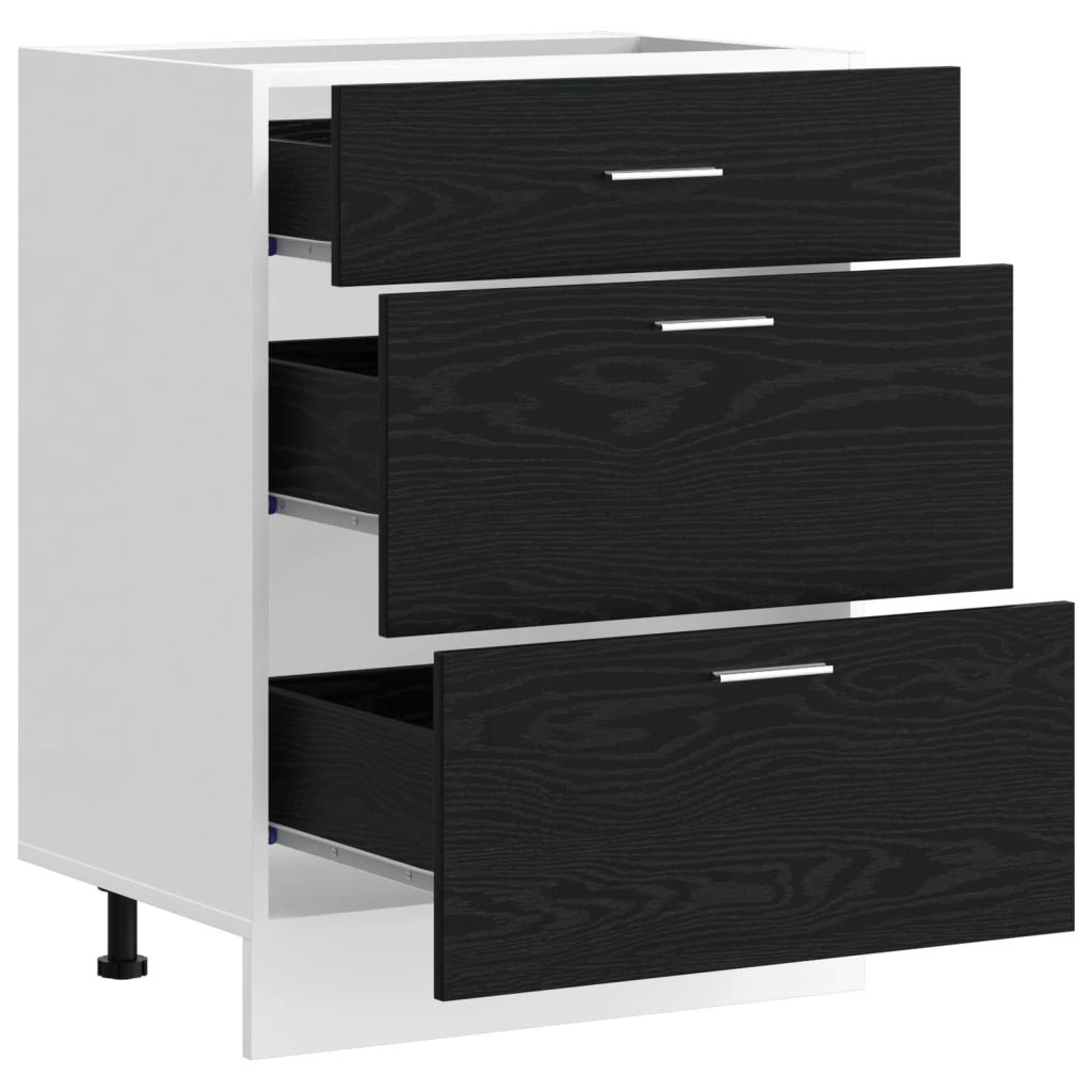 Base per Cucina Rovere Nero 60 x 46 x 81,5 cm Legno multistrato