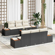 Set Divano da Giardino con archiviazione 7 pcs Nero Poly Rattan 3356697