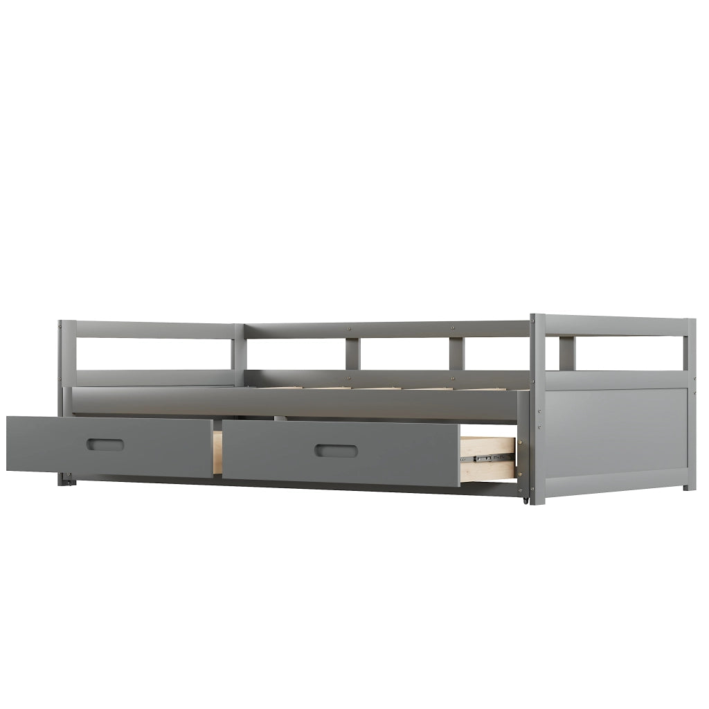 Letto sofa estraibile in legno di pino grigio 180x200 cm