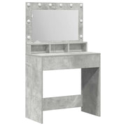 Toeletta | Tavolo da Trucco con specchio Grigio cemento 78,5 x 41 x 135 cm