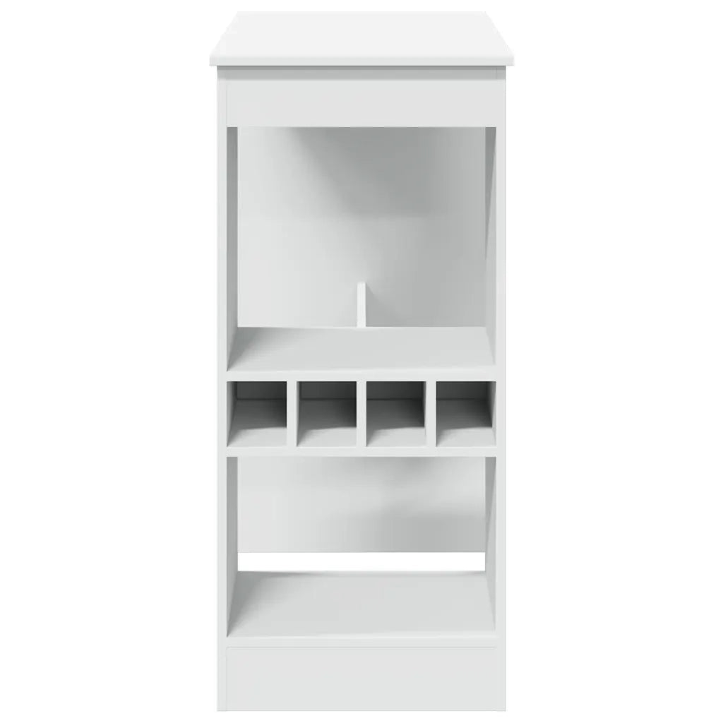 Tavolo Bar con Rastrelliera Bianco 90x47,5x103,5 cm Truciolato