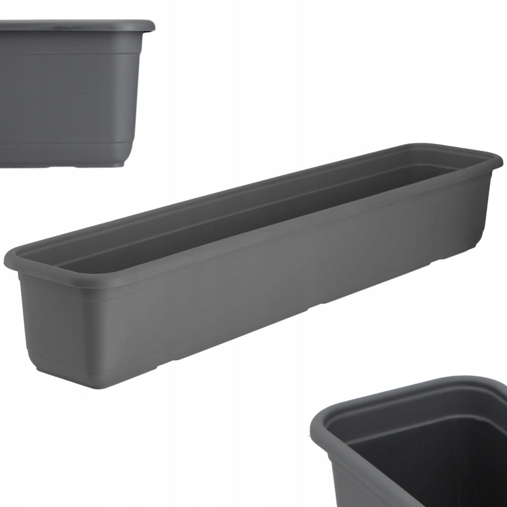Vaso da fiori KADAX per balcone, 80 cm, con base oblunga