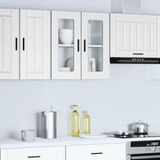 Pensile da Cucina con Porta in Vetro-Mobile Cucina da Parete Porto Bianco 634719
