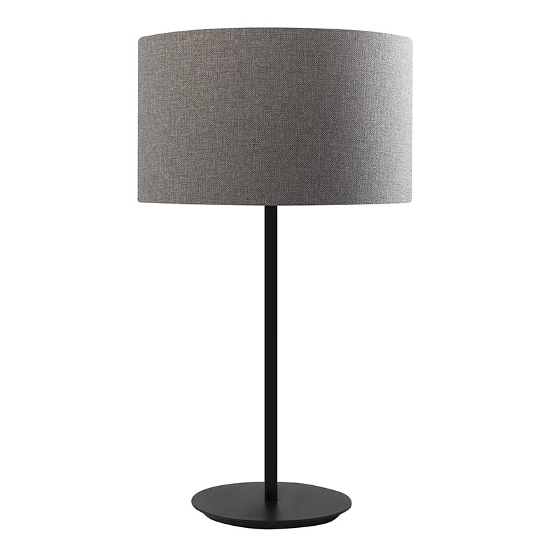 Lampada da Tavolo Vivien Nera con Paralume Cilindrico Grigio - Attacco E27 IP20 75W - Illuminazione Interni Rossini Group