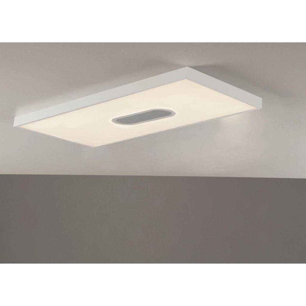 PANNELLO LED BIANCO 23W 2460LM CCT 3000K Luce calda,4000K Luce naturale,6500K Luce fredda DIMMERABILE CON TELECOMANDO INCLUSO E SPEAKER BLUETOOTH 59X29,5X3,8CM