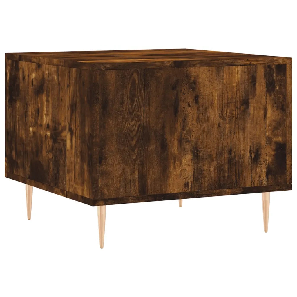 Tavolino da Salotto Rovere Fumo 50x50x40 cm Legno Multistrato 829374
