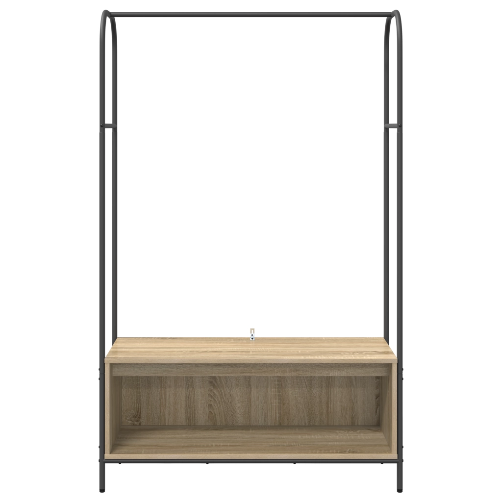 Appendino per abiti con mensole in rovere sonoma 100x44x160 cm