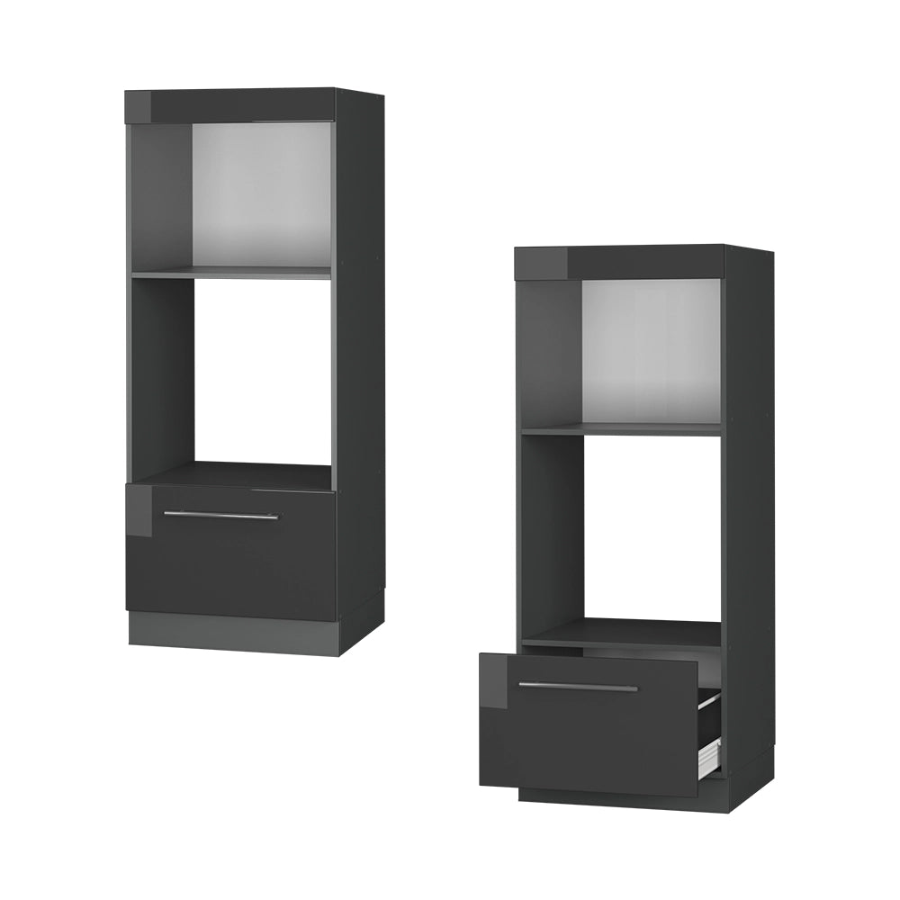 Vicco Set mobili bagno Antracite lucido 60 cm aperto
