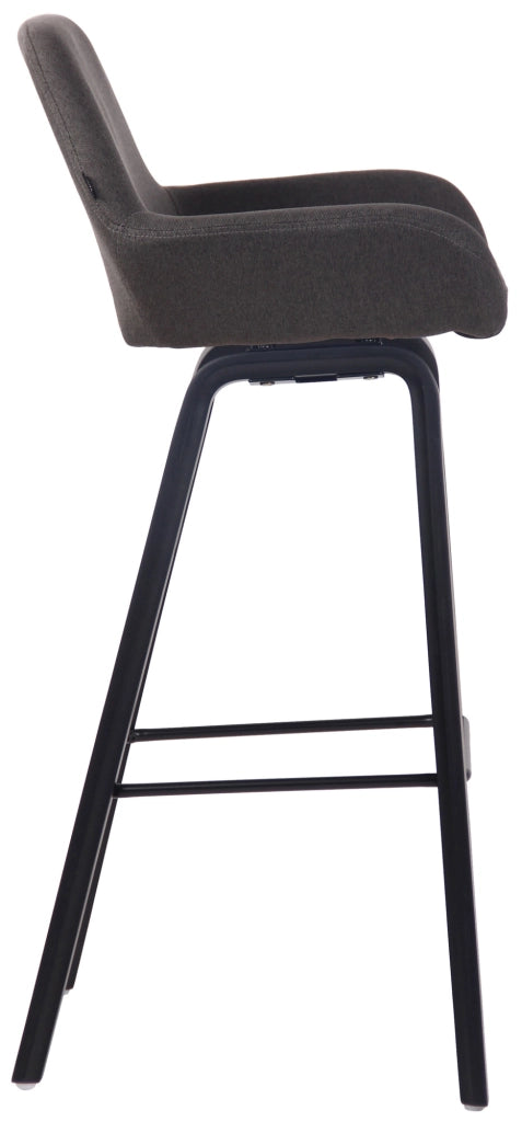 Sgabello bar Newnan in tessuto grigio scuro,nero (quercia)