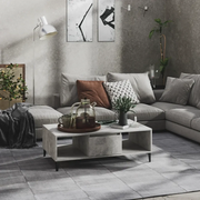 Tavolino Salotto Grigio Cemento 103,5x60x35cm Legno Multistrato 806026