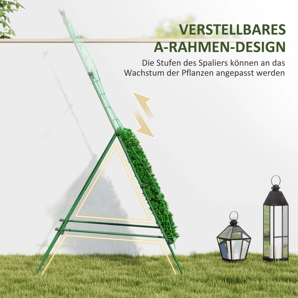 Griglia a forma di A per piante rampicanti in acciaio inox ¨C zephmum ¨C verde 101x133x227 cm