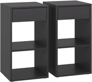 Comodino Dany, Antracite, Set di 2