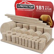 Pads di Protezione per Pavimento X-PROTECTOR 181 PCS, Beige - Pads per Bracciuoli di Sedia - Pads per Bracciuoli di Mobili - Grande Quantità di Pads di Protezione per Pavimento