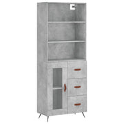 Credenza | Madia | Buffet da pranzo | Armadio da pranzo Grigio Cemento 69,5x34x180 cm in Legno Multistrato