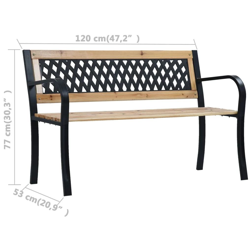Panca da giardino mobili da esterno terrazza 120 x 53 x 77 cm legno 02_0011191