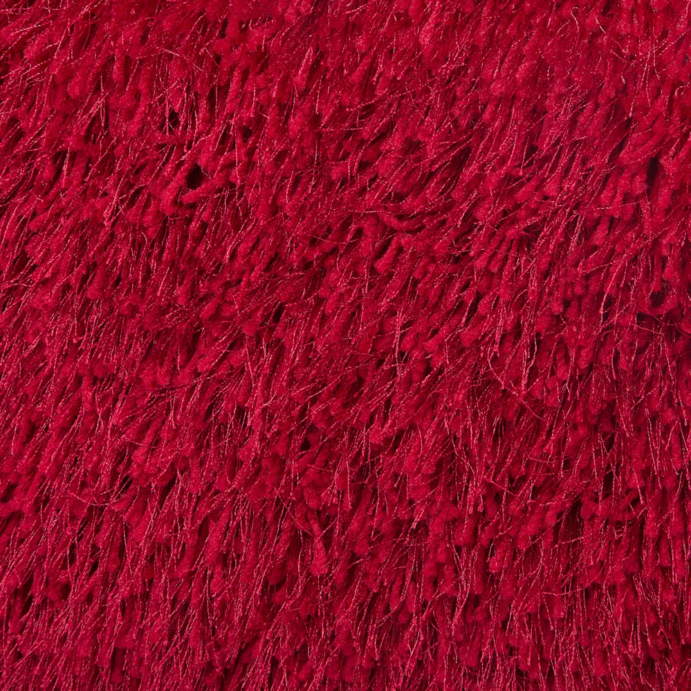 Set di 2 cuscini decorativi Fodera per cuscino in tessuto di poliestere rosso con inserto superficie pelosa 45 x 45 cm