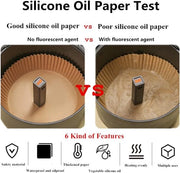 Pannelli di cottura per airfryer, contenitori rotondi con rivestimento antiaderente, impermeabili e resistenti all'olio, 16 cm, 100 pezzi