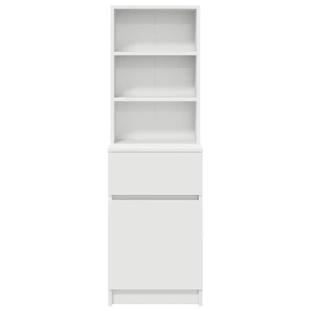 Comodino Bianco 39x35x125 cm in Legno Multistrato