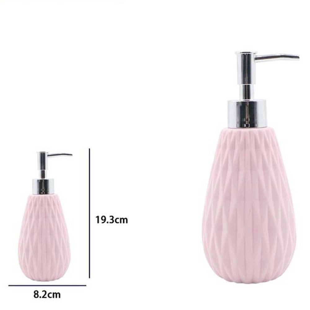 Trade Shop - Dispenser Per Sapone Liquido Rosa Lavorato Accessorio Per Arredo Bagno 79946 -