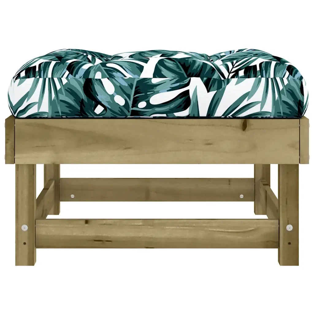 Sedia da giardino-Poggiapiedi da Giardino con Cuscino in Legno Impregnato di Pino 307594