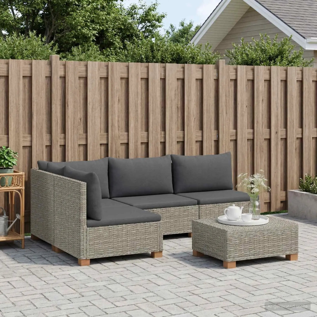 5 pz Set Lounge in Rattan con Cuscini GENDT Rattan naturale 3429873