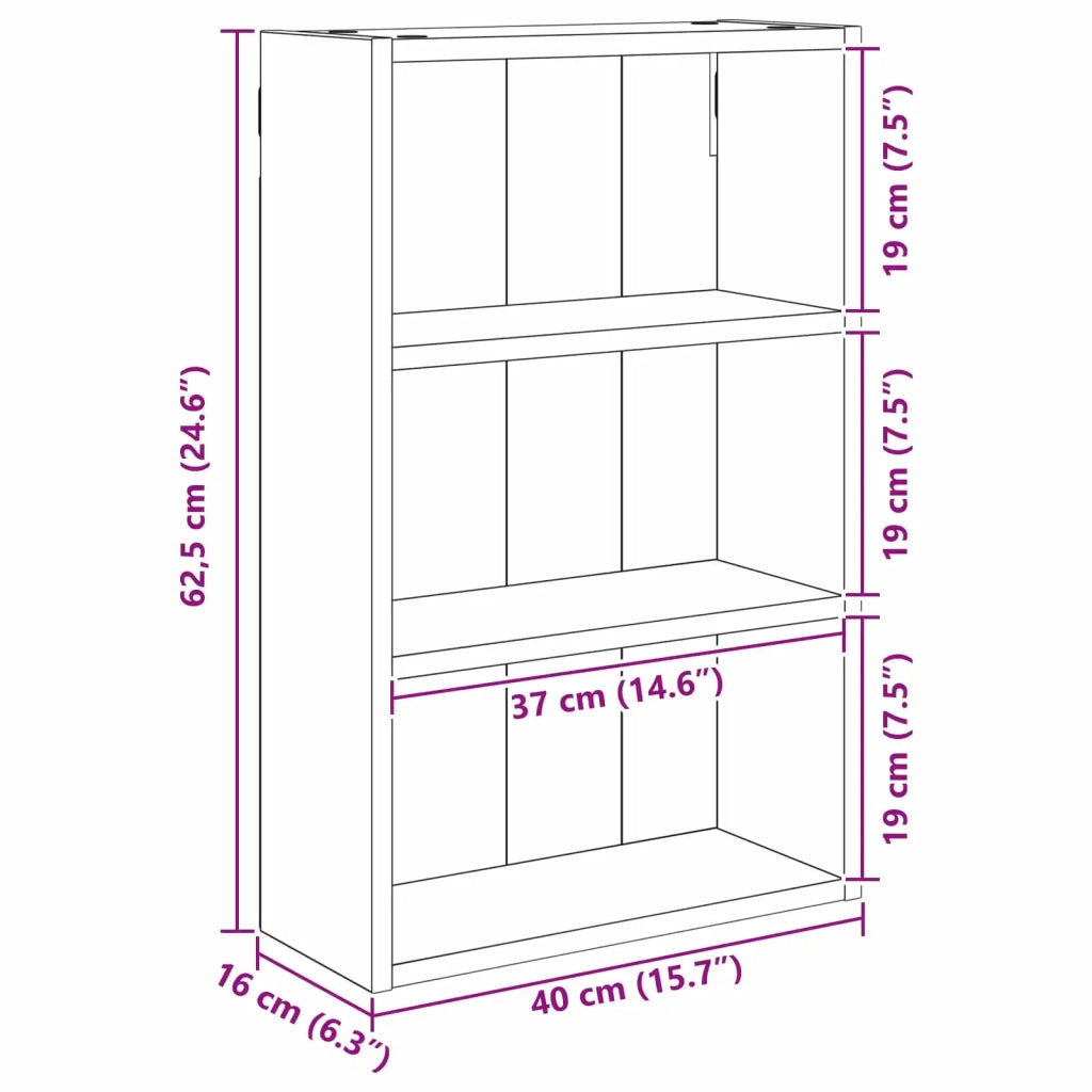 Armadio da bagno a muro Grigio Cemento 40 x 16 x 62,5 cm