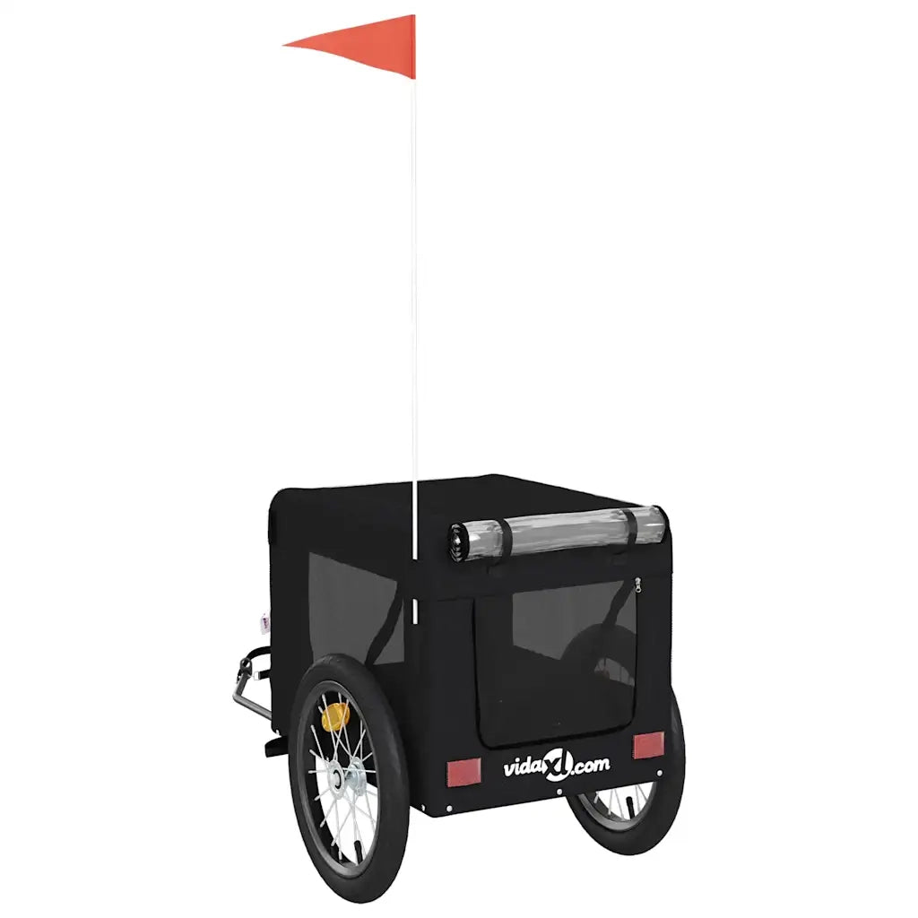 Rimorchio da Bici per Animali Nero Oxford e Ferro CFW2760042