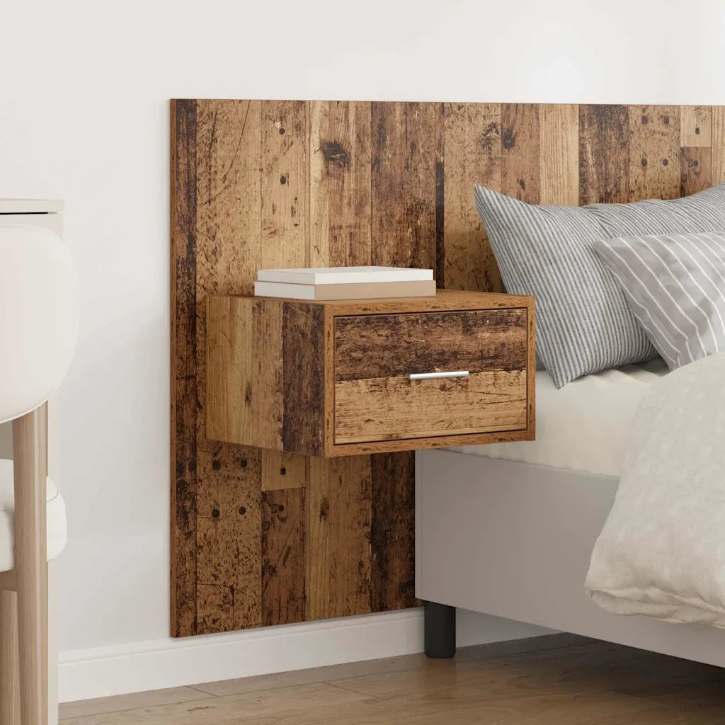 Testata con Comodino 3 pcs Legno vecchio Legno multistrato