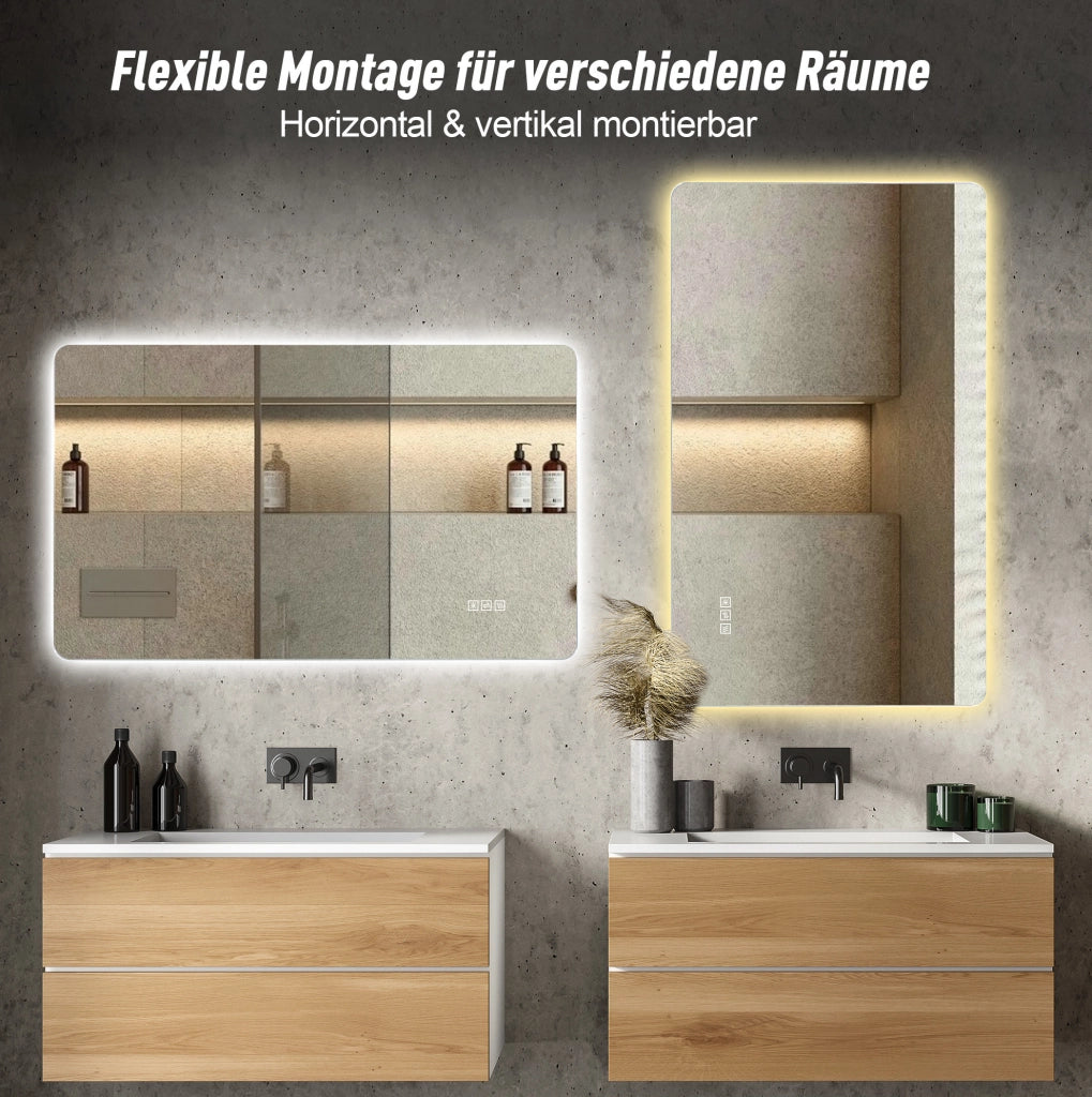 Specchio LED da bagno con retroilluminazione e antiappannamento