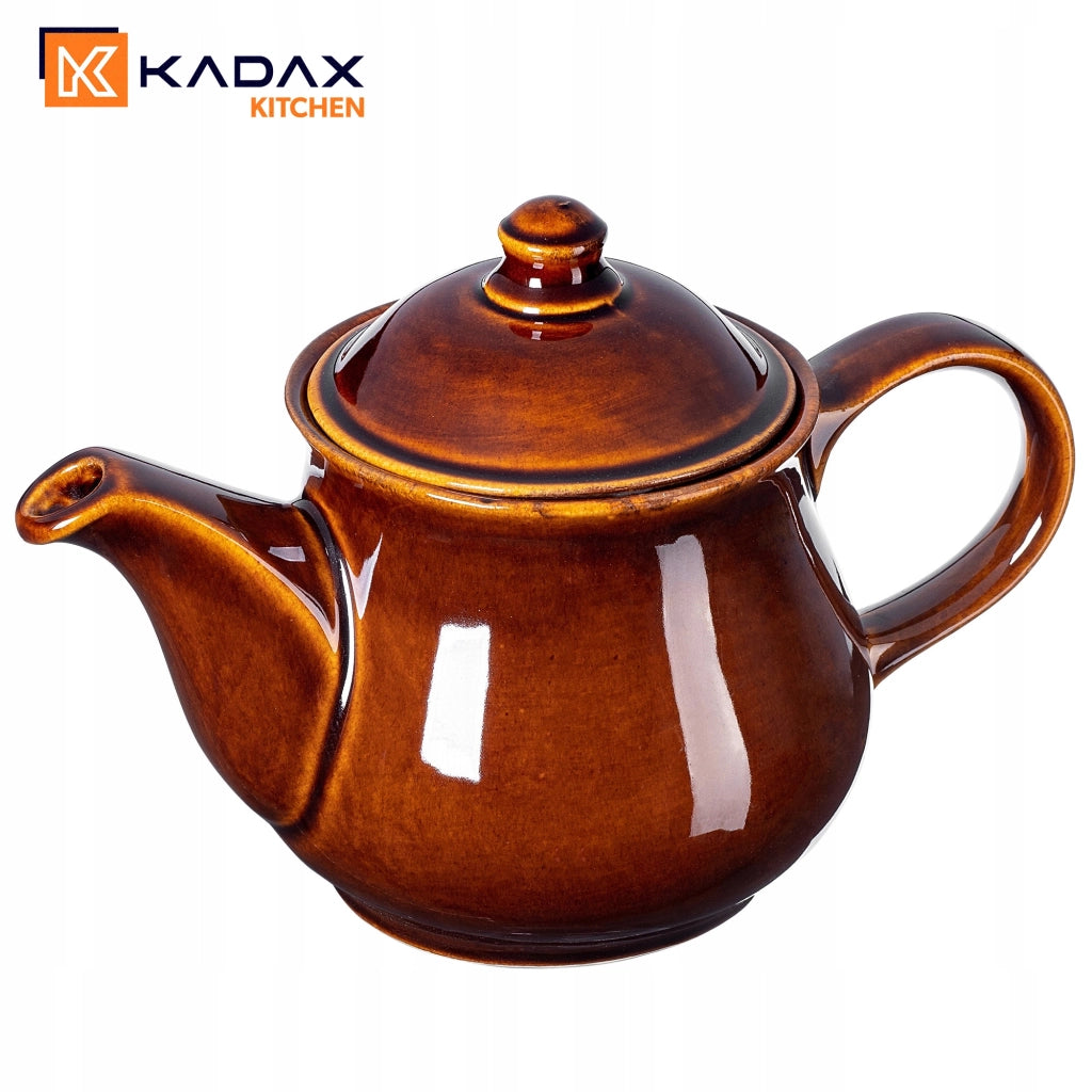 Teiera KADAX per caffè ed erbe aromatiche, 1 litro, con coperchio, in ceramica e gres.