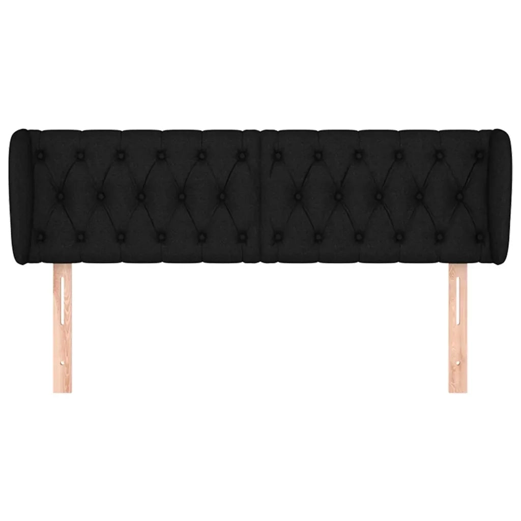 Testiera ad Orecchio Nera 147x23x78/88 cm in Tessuto 3117480