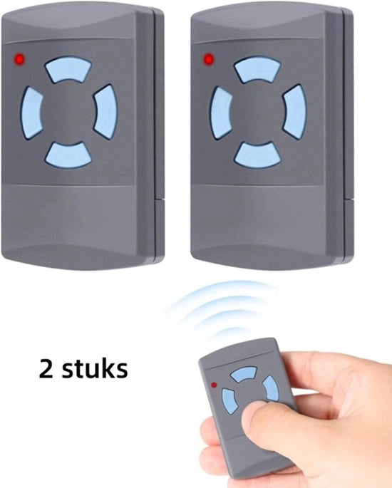 2 x Comandi a distanza per cancello garage - Deuropeners - adatto per HSM4 868 - Tasto blu - Metallo