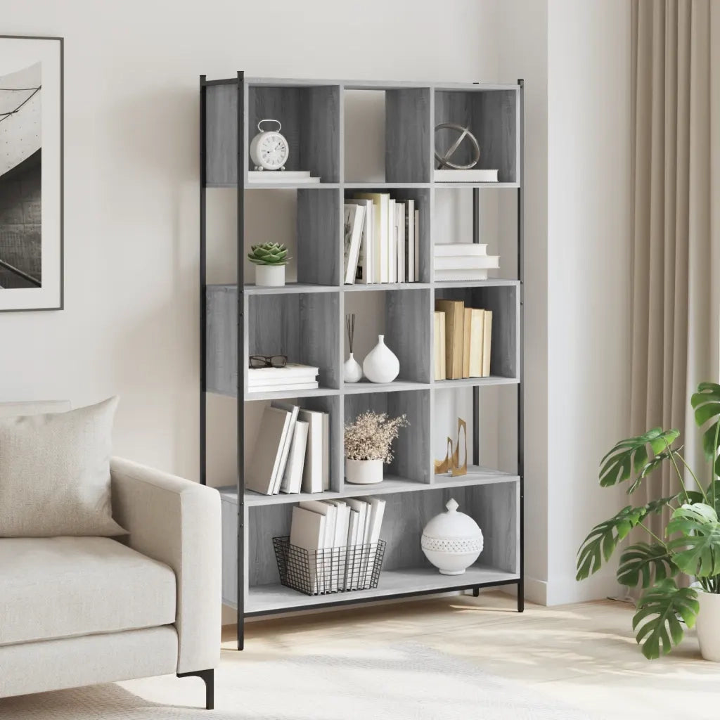 Libreria-Scaffale per Libri-Mobile di Stoccaggio Grigio Sonoma 102x28x172 cm in Legno Multistrato