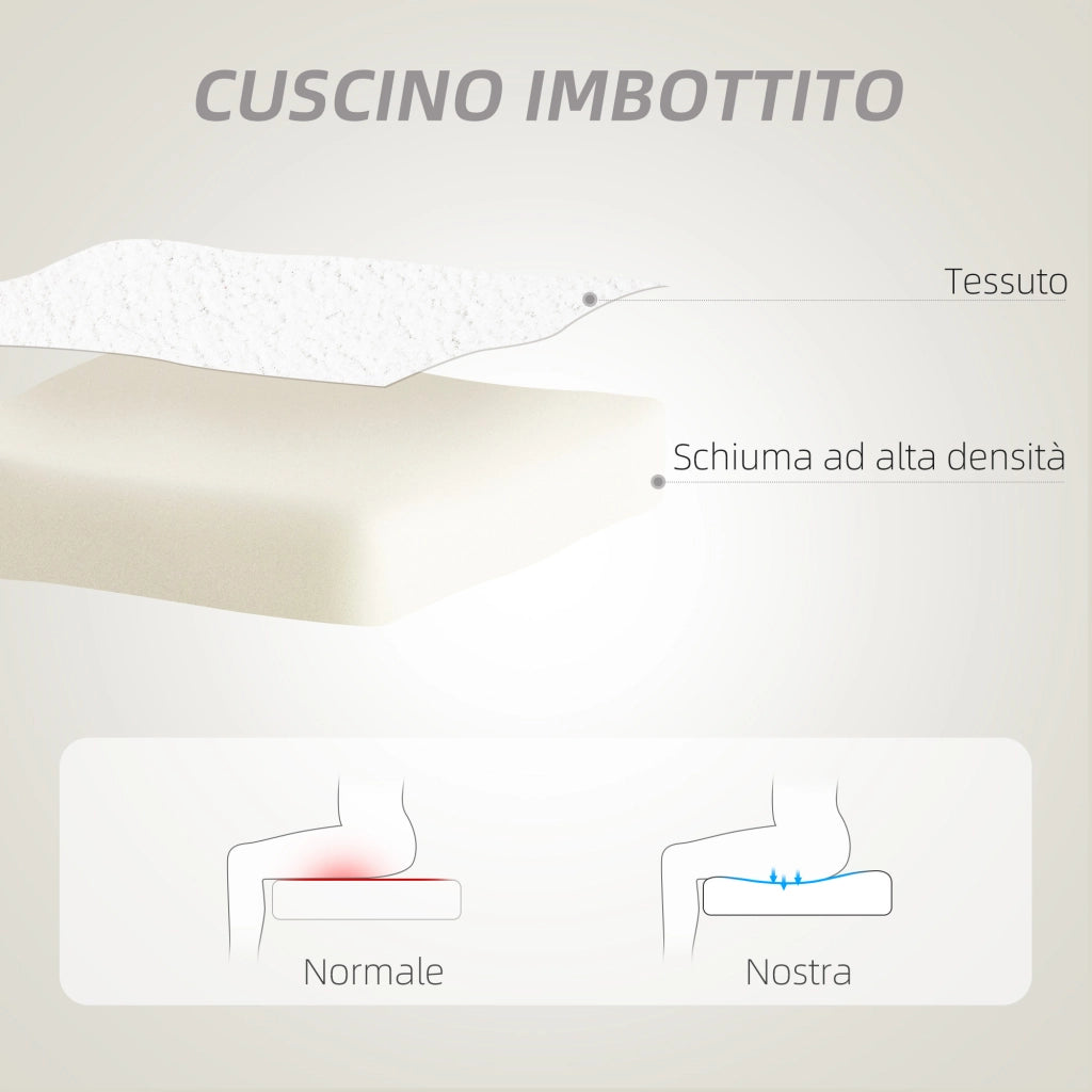 Sedia da Ufficio Imbottita con Rotelle ¨C Zephmum ¨C Velluto Bianco 45x56x78-88 cm
