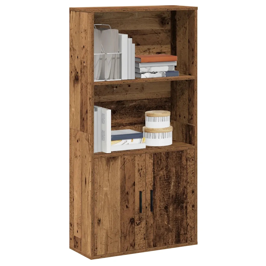 Libreria-Scaffale per Libri-Mobile di Stoccaggio Legno Vecchio 60x24x120 cm in Legno Multistrato