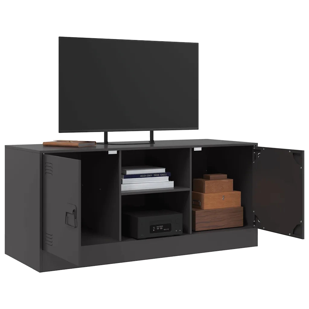 Mobile TV-Credenza per TV-Console TV Nero 99x39x44 cm in Acciaio 488702