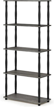 Rack multifunzionale a 5 livelli - spazievenditore - grigio/nero - legno