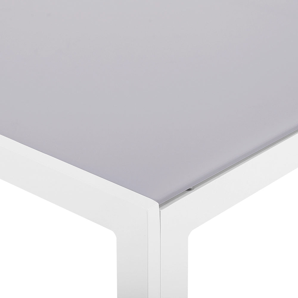 Set da pranzo da giardino in 7 pezzi Tavolo da pranzo in alluminio grigio con 6 sedie pieghevoli